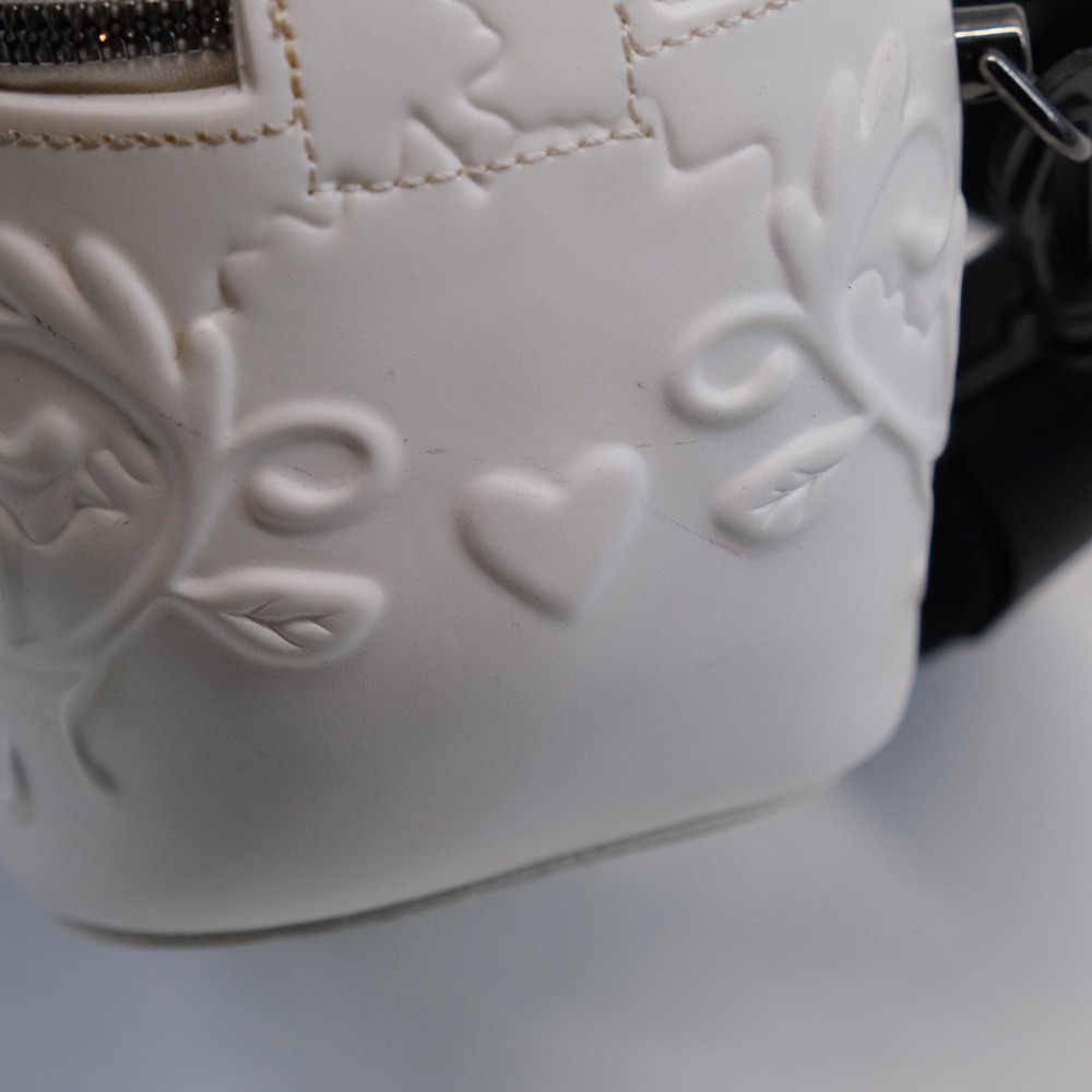 Kiisy Skull Crossbody Bag White Embossed Goth Small Messenger - Picture 7 of 13